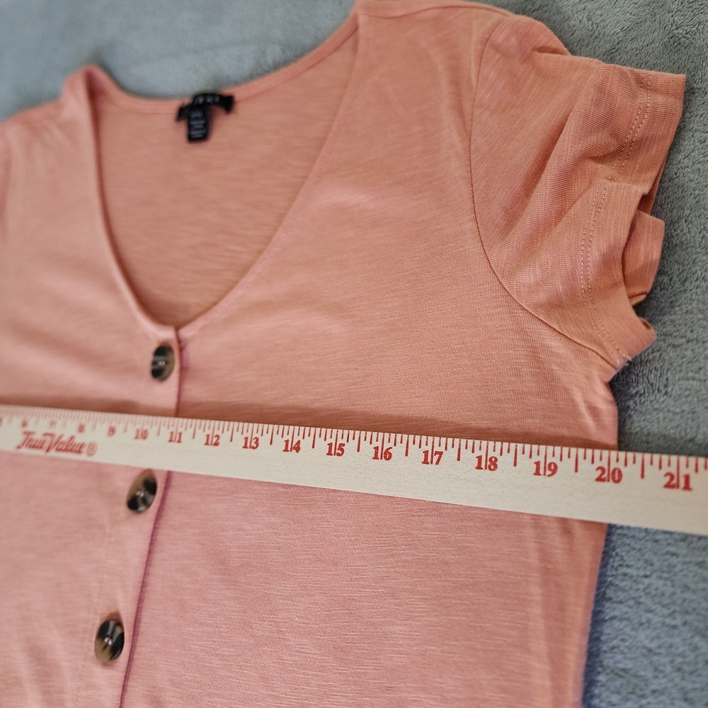 Tribal Women's Size Medium Adriana Top with Button Front Peach‎ Color - Picture 6 of 8
